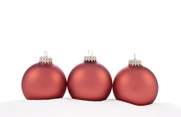 Traditional Christmas Balls on white background