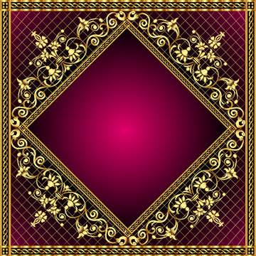 Frame With Gold Pattern And Revenge For Text