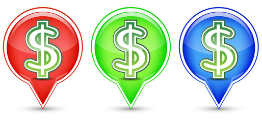 Obraz premium color dollar sign button