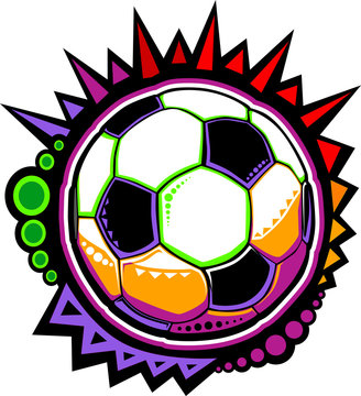 Soccer Ball Colorful Mosaic Design
