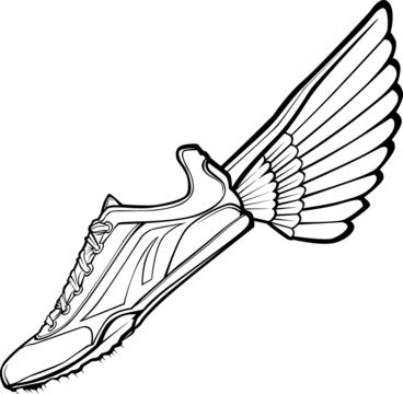 Track Shoe with Wing Illustration