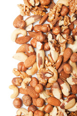 Mixed nuts isolated on white
