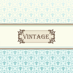 Vintage blue vector background card or book cover