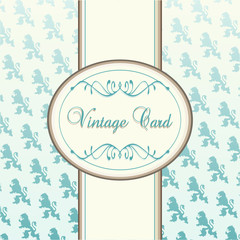 Vintage blue vector background card or book cover