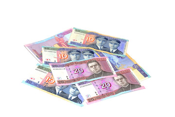 Obraz na płótnie Canvas Pieniądze litewski na białym tle