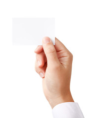 Fototapeta premium Hand and blank card