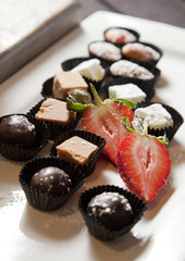 Truffles, sweets and strawberries