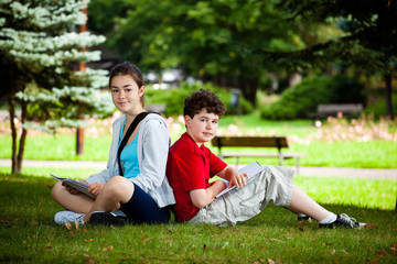 Fototapeta premium Students outdoor