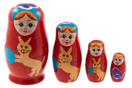 5 Poupées russes H18 peint main signé Matriochka Gigognes Russians Dolls