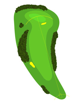 golf course hole with blank distance markers