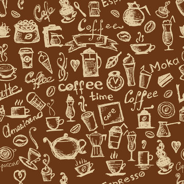 Coffee time, seamless background for your design © Kudryashka