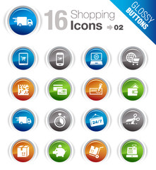 Glossy Buttons - Shopping icons