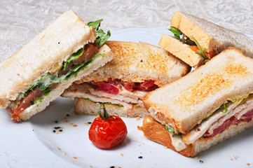 Sandwiches on a plate