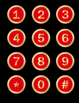 buttons with number - vector