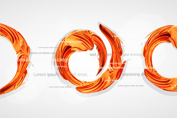 abstract orange swirl as a trace of paint brushes