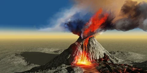 Foto op Canvas Vulkaan Rook © Catmando