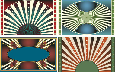 Set of 4 Retro Vector Design Webpage Backgrounds Collection