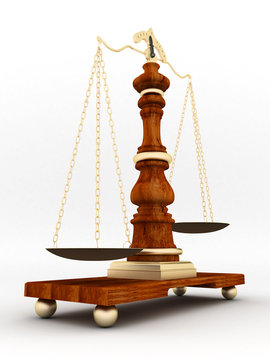 beautiful image of judicial attributes on a white background