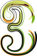 Organic Font illustration. Vector illustration