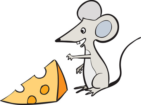 Mouse and a slice of swiss cheese