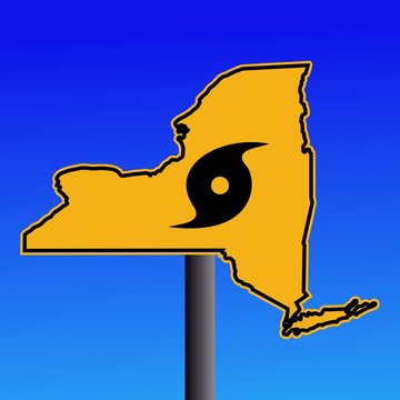 New York Warning Sign With Hurricane Symbol Illustration