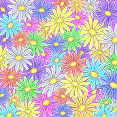 Background flower, multi-coloured