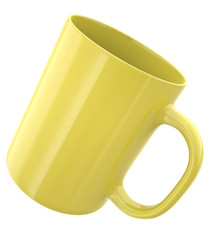 Yellow mug, 3D render