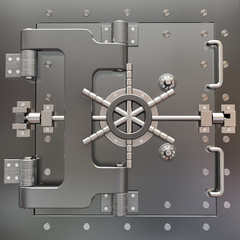 Safe in stainless steel. Bank Vault.