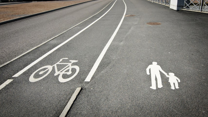 Pedestrian and bicycle reserved lanes