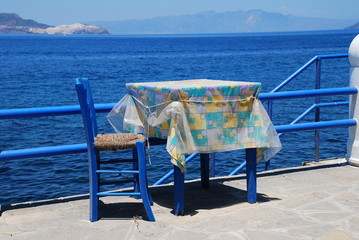 Taverna table, Nisyros island, Greece