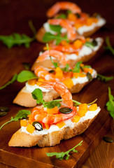 Shrimp and pumpkin toast