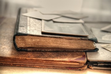 Obraz premium Close-up of old books.