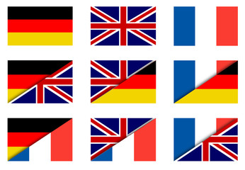 Flagge – Deutschland, Frankreich, England