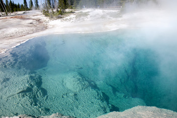 Geothermal pool in Yellowstone National Park,Wyoming USA