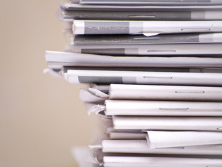 a stack of magazines