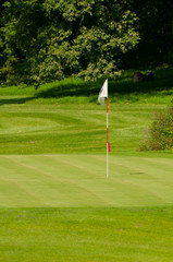 Obraz premium Golf Green With Flag