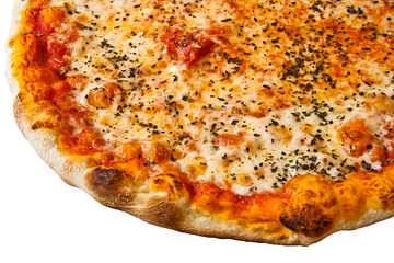 hot pizza on white