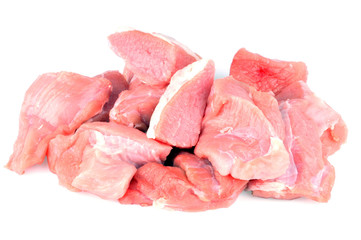 Morceaux de veau crus