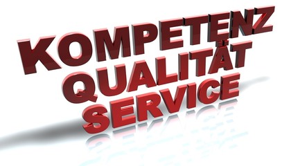3D Schrift 3 - Kompetenz Qualität Service