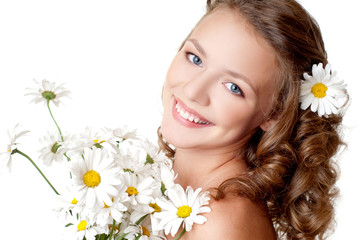Obraz na płótnie Canvas Girl with flowers