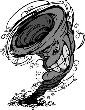 Storm Tornado Mascot  Vector Cartoon Image