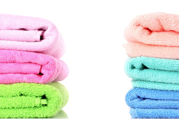 Few towels isolated on white