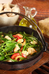 Asian Hot plate seafood water spinach