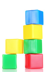 bright blocks isolated on white
