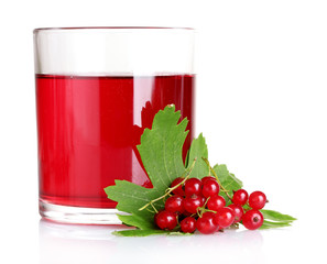 fresh currants and juice isolated on whit