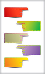 Set of colorful blank stickers.