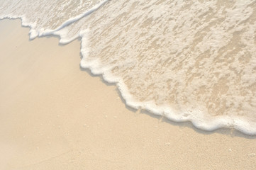 Waves on Shore of White Sand Beach