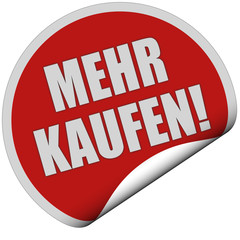 Sticker rot rund curl unten MEHR KAUFEN!