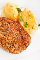 schnitzel with potatoes