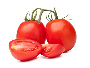 Fresh tomato on a white background